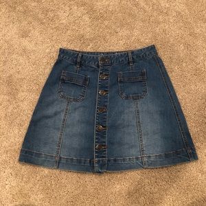 button down jean skirt